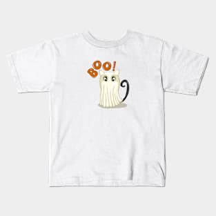 Cute ghost cat cartoon Kids T-Shirt